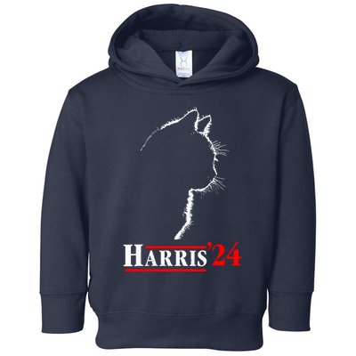 Cat Ladies For Kamala Funny Cat 2024 President Kamalaharris Toddler Hoodie