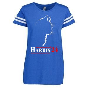 Cat Ladies For Kamala Funny Cat 2024 President Kamalaharris Enza Ladies Jersey Football T-Shirt