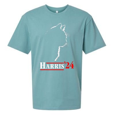 Cat Ladies For Kamala Funny Cat 2024 President Kamalaharris Sueded Cloud Jersey T-Shirt