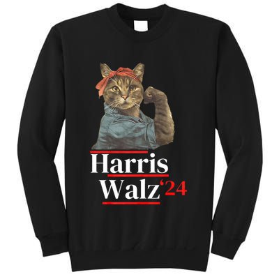 Cat Ladies For Kamala Walz Funny Cat 2024 President Sweatshirt