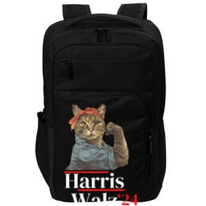 Cat Ladies For Kamala Walz Funny Cat 2024 President Impact Tech Backpack