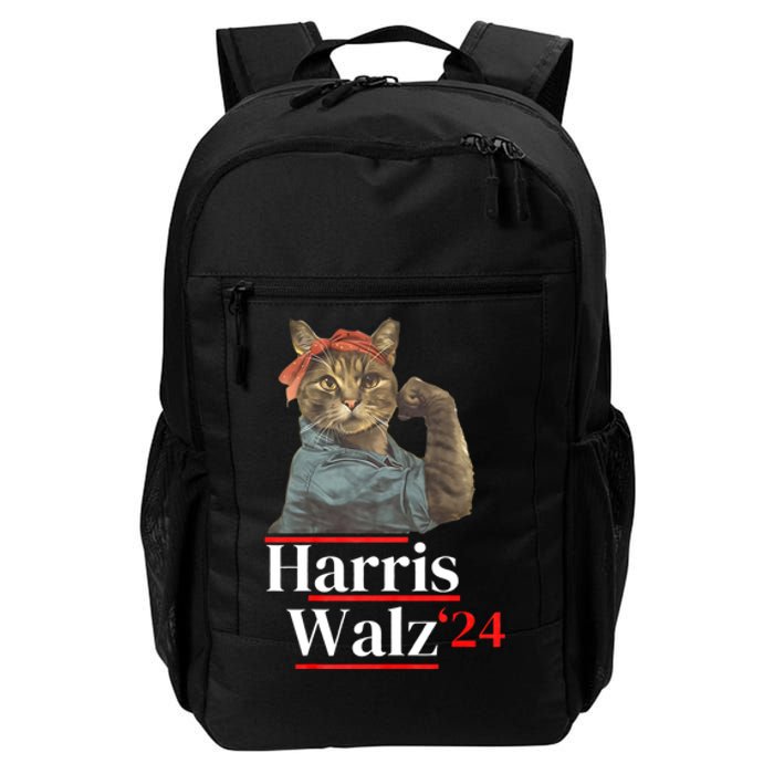 Cat Ladies For Kamala Walz Funny Cat 2024 President Daily Commute Backpack