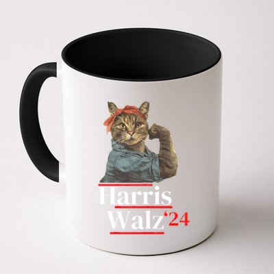 Cat Ladies For Kamala Walz Funny Cat 2024 President Mug