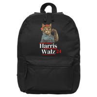 Cat Ladies For Kamala Walz Funny Cat 2024 President 16 in Basic Backpack