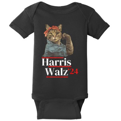 Cat Ladies For Kamala Walz Funny Cat 2024 President Baby Bodysuit