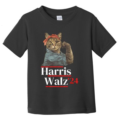 Cat Ladies For Kamala Walz Funny Cat 2024 President Toddler T-Shirt