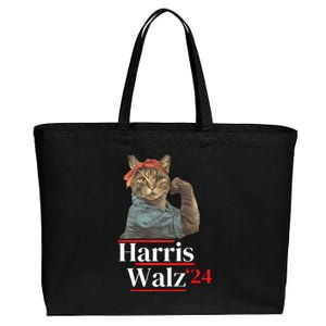 Cat Ladies For Kamala Walz Funny Cat 2024 President Cotton Canvas Jumbo Tote