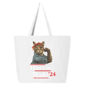 Cat Ladies For Kamala Walz Funny Cat 2024 President 25L Jumbo Tote