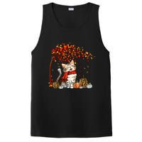 Cat Leaf Fall Hello Autumn Cat Kitten Lover Thanksgiving PosiCharge Competitor Tank