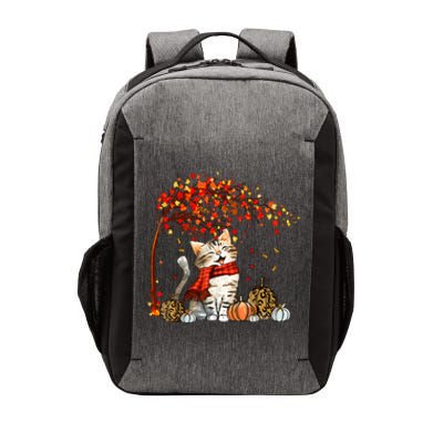 Cat Leaf Fall Hello Autumn Cat Kitten Lover Thanksgiving Vector Backpack