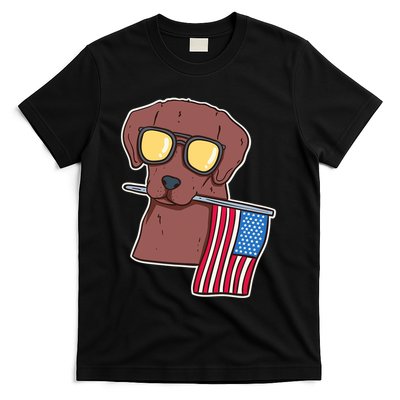 Chocolate Lab For 4th Of July T-Shirt