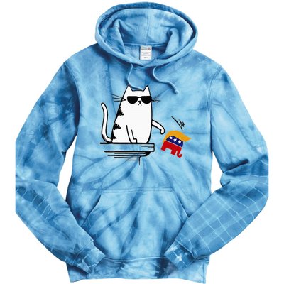 Cat Ladies For Kamala Harris Donald Trump 2024 Tie Dye Hoodie