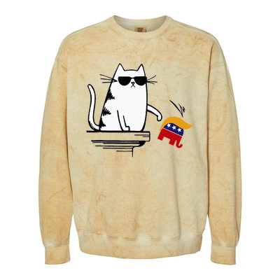 Cat Ladies For Kamala Harris Donald Trump 2024 Colorblast Crewneck Sweatshirt