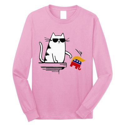 Cat Ladies For Kamala Harris Donald Trump 2024 Long Sleeve Shirt