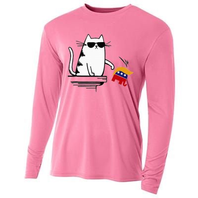 Cat Ladies For Kamala Harris Donald Trump 2024 Cooling Performance Long Sleeve Crew