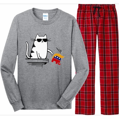 Cat Ladies For Kamala Harris Donald Trump 2024 Long Sleeve Pajama Set