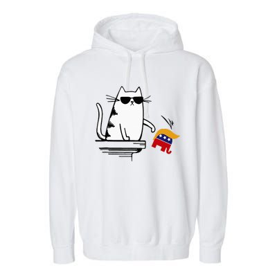 Cat Ladies For Kamala Harris Donald Trump 2024 Garment-Dyed Fleece Hoodie