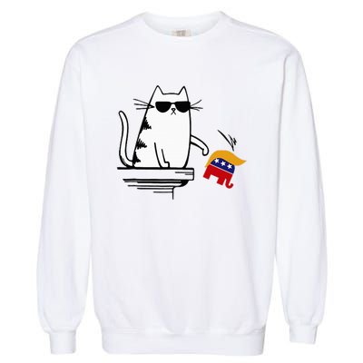 Cat Ladies For Kamala Harris Donald Trump 2024 Garment-Dyed Sweatshirt