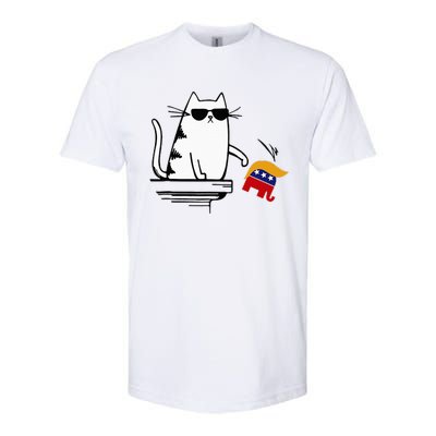 Cat Ladies For Kamala Harris Donald Trump 2024 Softstyle CVC T-Shirt