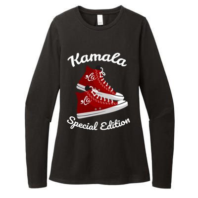 Comma La Funny Kamala Harris Vintage Sneakers Gift Womens CVC Long Sleeve Shirt