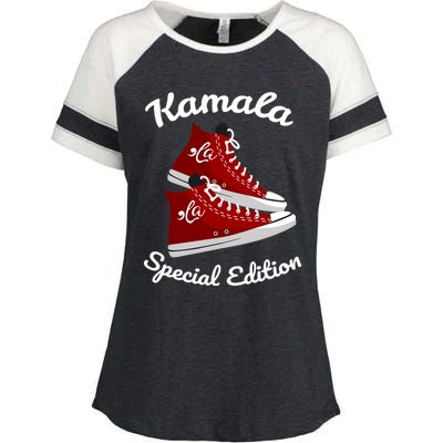 Comma La Funny Kamala Harris Vintage Sneakers Gift Enza Ladies Jersey Colorblock Tee