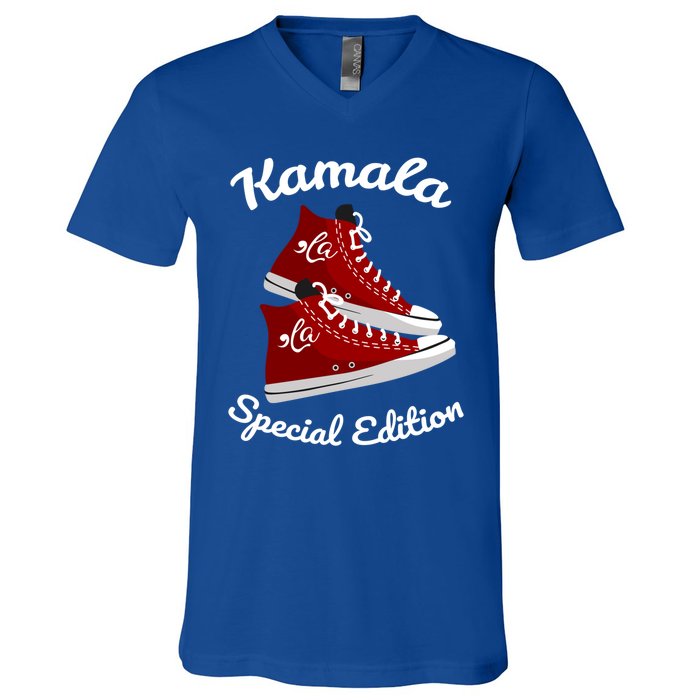 Comma La Funny Kamala Harris Vintage Sneakers Gift V-Neck T-Shirt