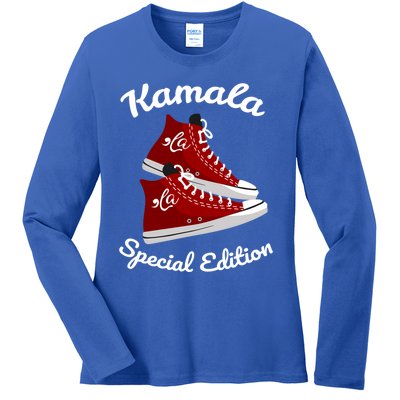 Comma La Funny Kamala Harris Vintage Sneakers Gift Ladies Long Sleeve Shirt