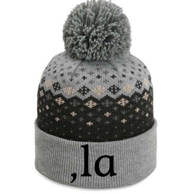 Comma La Funny Gift The Baniff Cuffed Pom Beanie