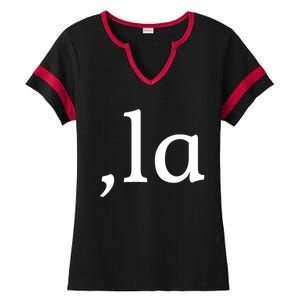 Comma La Funny Gift Ladies Halftime Notch Neck Tee