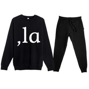 Comma La Funny Gift Premium Crewneck Sweatsuit Set