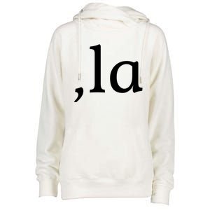 Comma La Funny Gift Womens Funnel Neck Pullover Hood