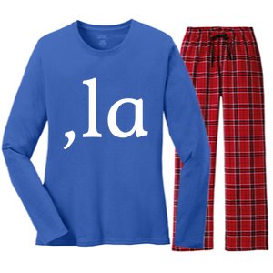 Comma La Funny Gift Women's Long Sleeve Flannel Pajama Set 