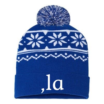 Comma La Funny Gift USA-Made Snowflake Beanie