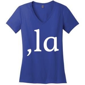 Comma La Funny Gift Women's V-Neck T-Shirt