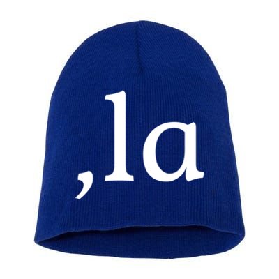 Comma La Funny Gift Short Acrylic Beanie