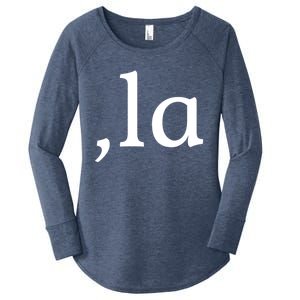 Comma La Funny Gift Women's Perfect Tri Tunic Long Sleeve Shirt