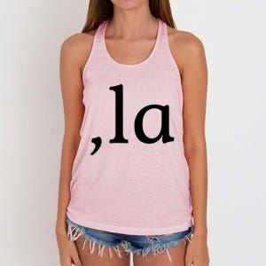 Comma La Funny Gift Women's Knotted Racerback Tank