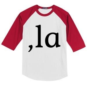 Comma La Funny Gift Kids Colorblock Raglan Jersey