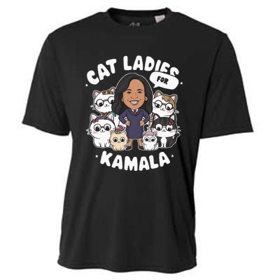 Cat Ladies For Kamala 2024 Presidential Support Cooling Performance Crew T-Shirt