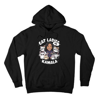 Cat Ladies For Kamala 2024 Presidential Support Hoodie