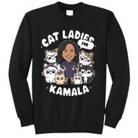 Cat Ladies For Kamala 2024 Presidential Support Sweatshirt