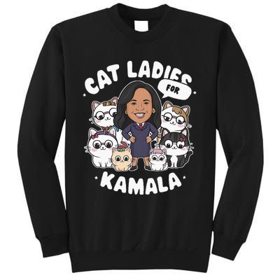 Cat Ladies For Kamala 2024 Presidential Support Sweatshirt