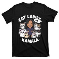 Cat Ladies For Kamala 2024 Presidential Support T-Shirt