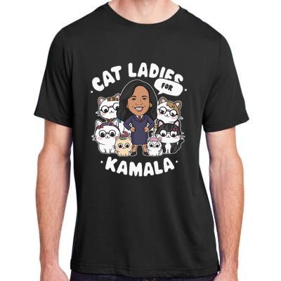 Cat Ladies For Kamala 2024 Presidential Support Adult ChromaSoft Performance T-Shirt