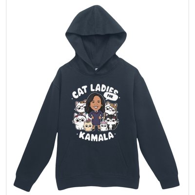 Cat Ladies For Kamala 2024 Presidential Support Urban Pullover Hoodie