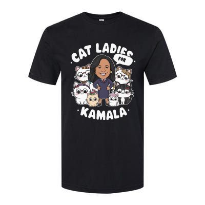 Cat Ladies For Kamala 2024 Presidential Support Softstyle CVC T-Shirt