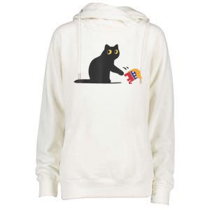 Cat Ladies For Kamala Harris Donald Trump 2024 Sarcastic Womens Funnel Neck Pullover Hood