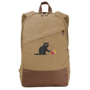 Cat Ladies For Kamala Harris Donald Trump 2024 Sarcastic Cotton Canvas Backpack