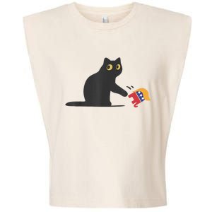 Cat Ladies For Kamala Harris Donald Trump 2024 Sarcastic Garment-Dyed Women's Muscle Tee