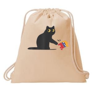 Cat Ladies For Kamala Harris Donald Trump 2024 Sarcastic Drawstring Bag